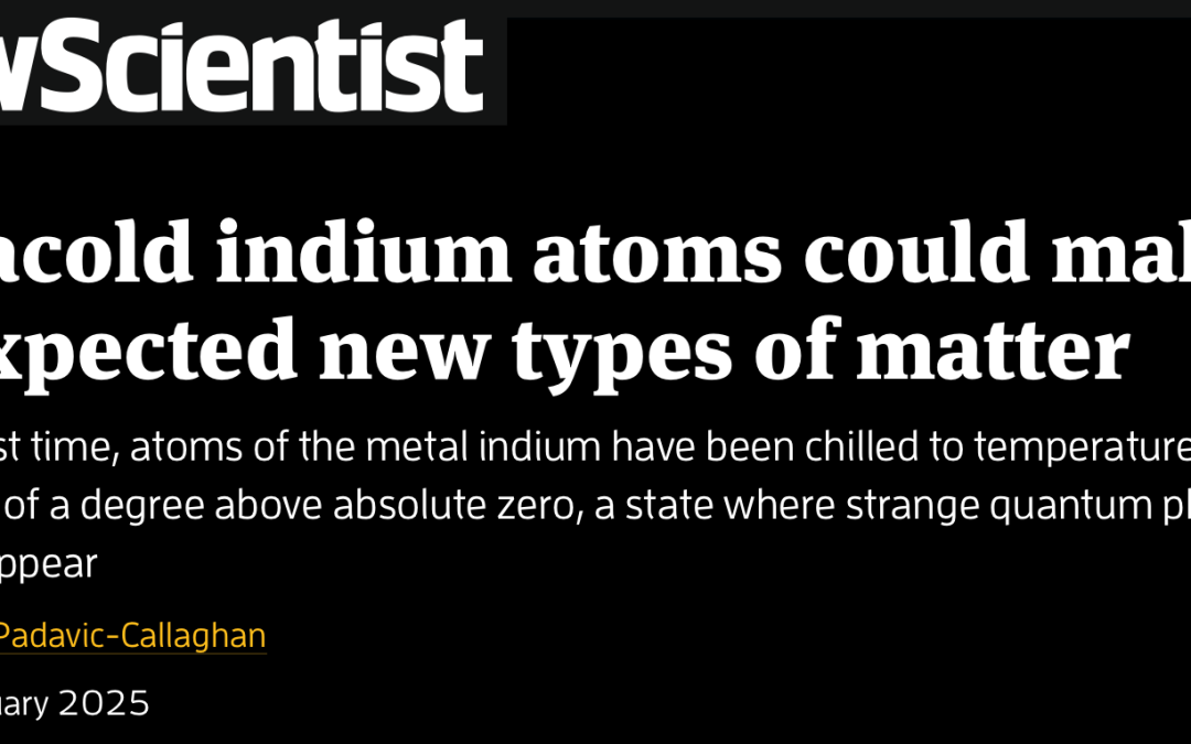 Indium paper featured in New Scientist